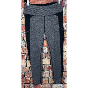 Athleta Criss Cross Drifter Tight Leggings Small Black Gray Side Zip Pockets
